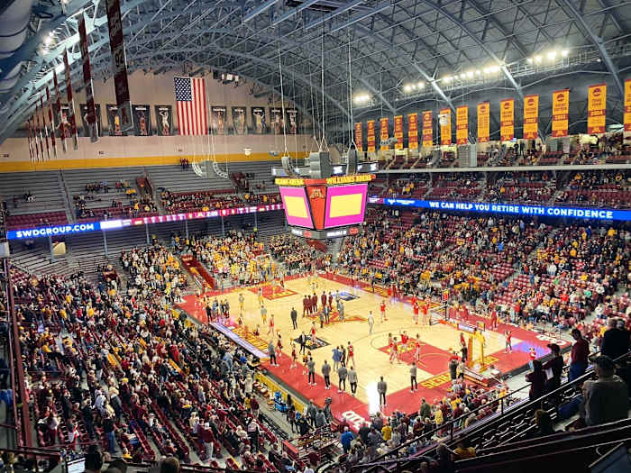 View from the top of Williams Arena before Wednesday's matchup between the Indiana Hoosiers and the Minnesota Golden Gophers.
